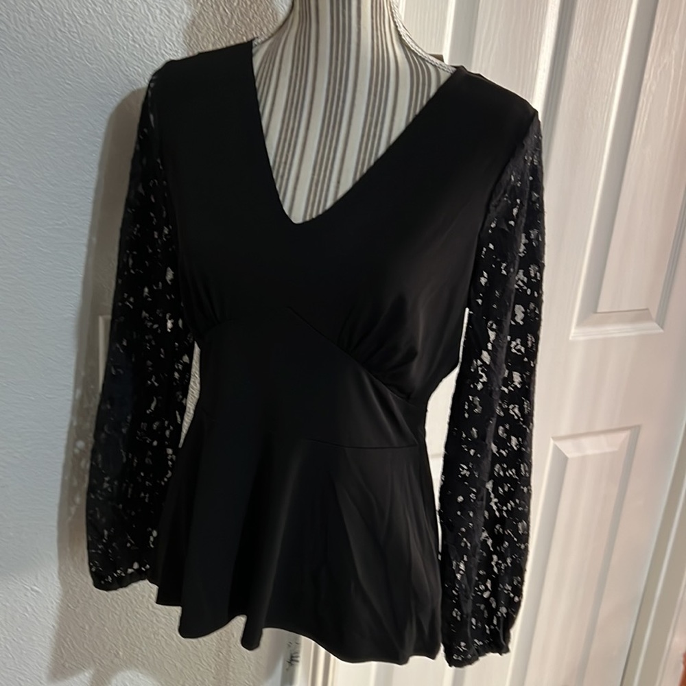 Michael Kors, black lace sleeves, long sleeve